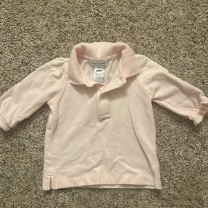 Baby Girl Vintage Ralph Lauren Pink Long Sleeve Polo- size 6M